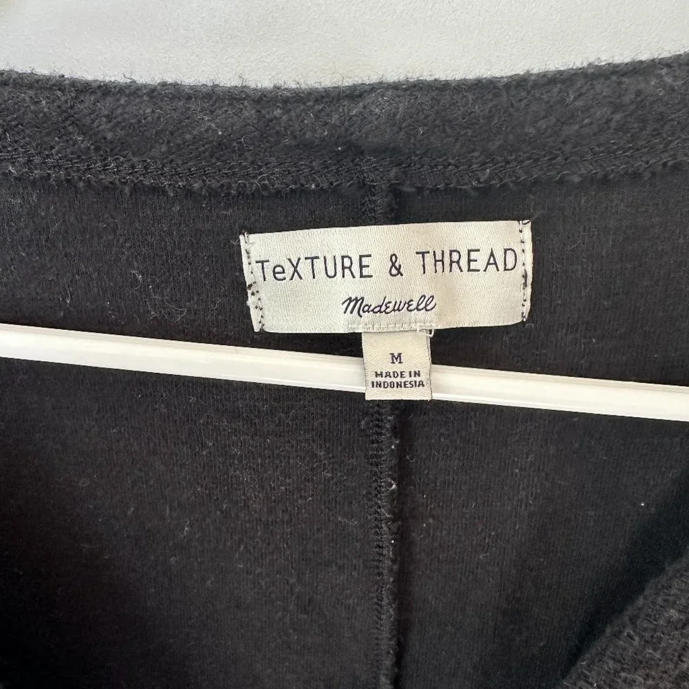 Madewell Texture & Thread Womens Wrap Top Long Sleeve Black Medium - Picture 4 of 5